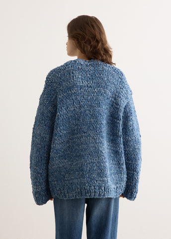 Denim Handknit Cardigan