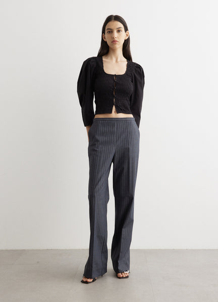 Stretch Stripe Mid Waist Pants