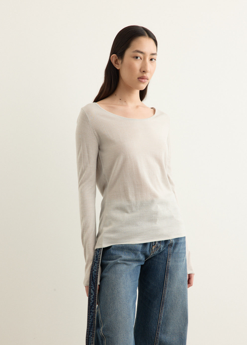 U Neck Knitted Top