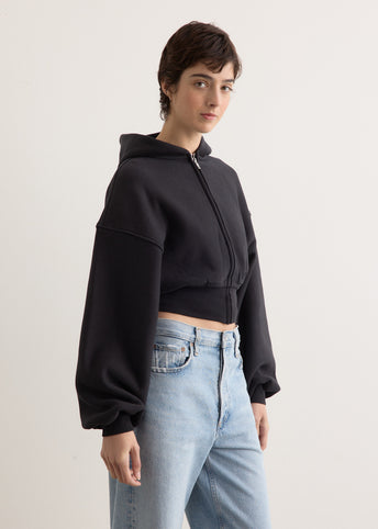 Cropped Zip Up Hoodie