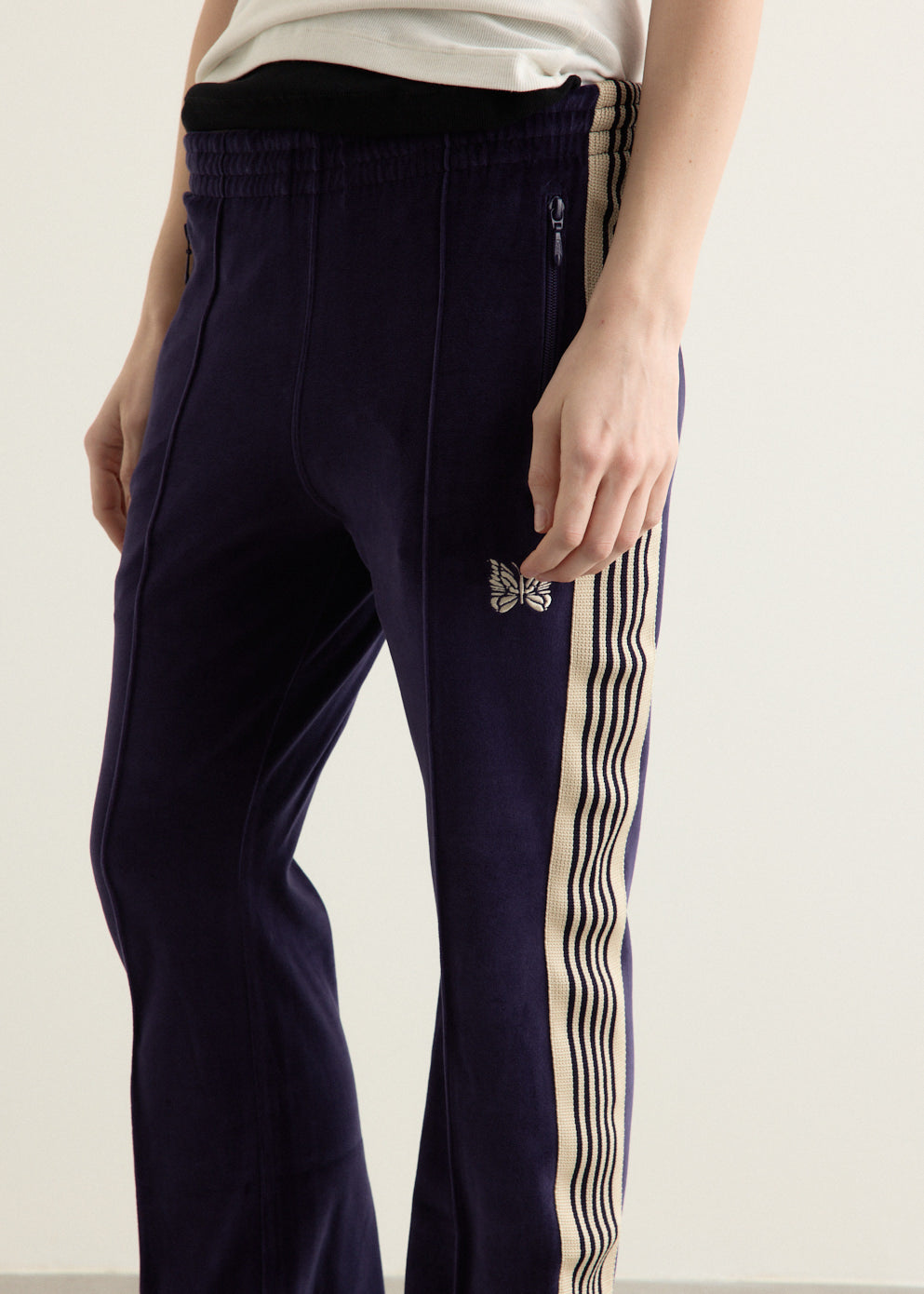 Boot-Cut Track Pants C/PE Velour
