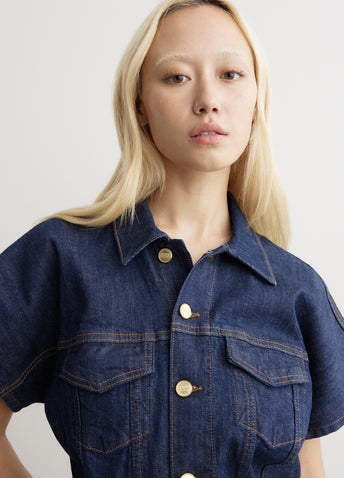 Rinse Stitch Denim Midi Dress