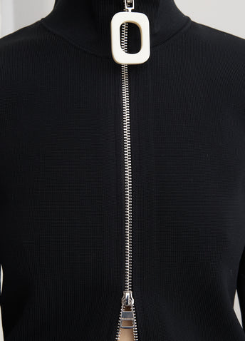 Fitted Zip Up Cardigan