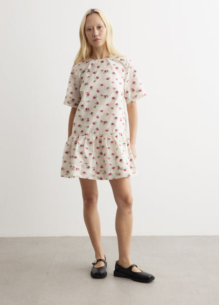 未着用 GANNI Jacquard OPEN BACK MINI DRESS GANNI 3D Jacquard Open-Back Mini-Dress | libertylondon