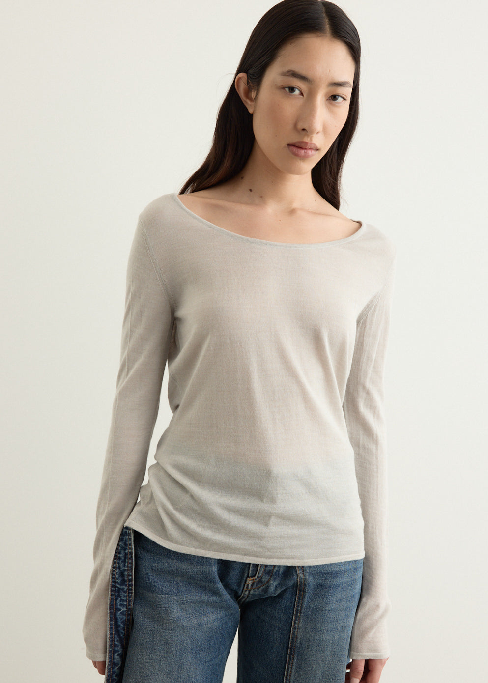 U Neck Knitted Top