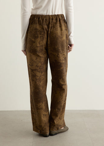 Washed Cotton Wide Pants