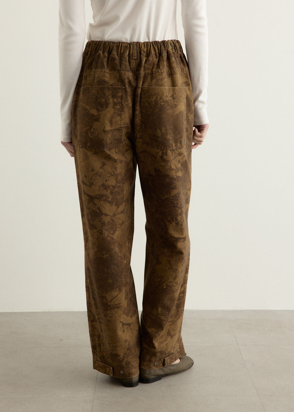 Washed Cotton Wide Pants