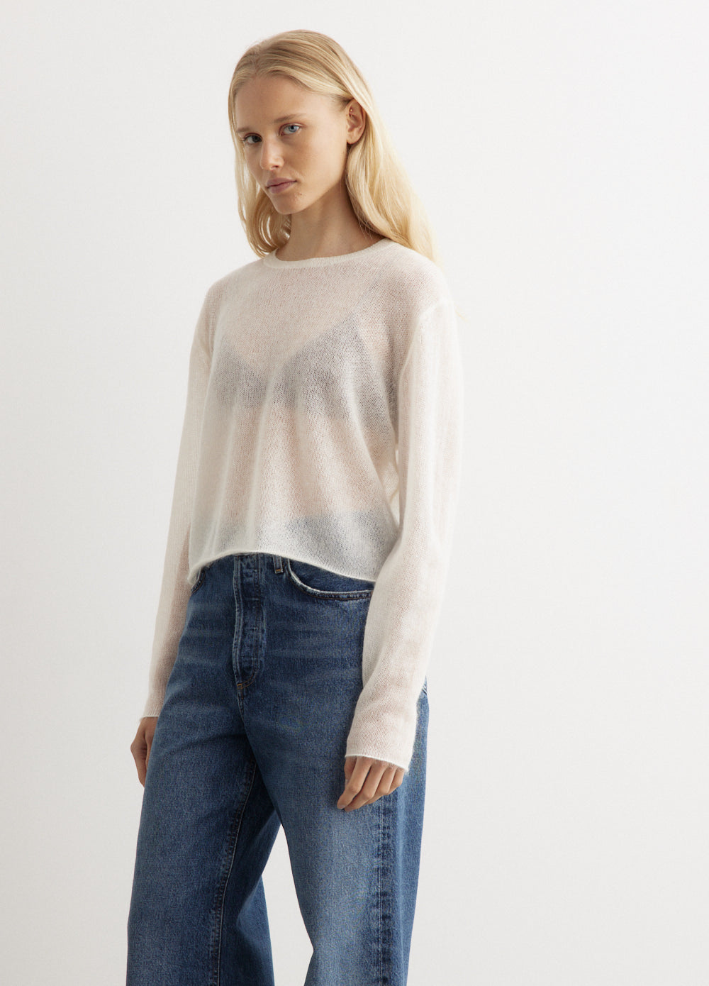 Superfine Mohair Cropped Knit