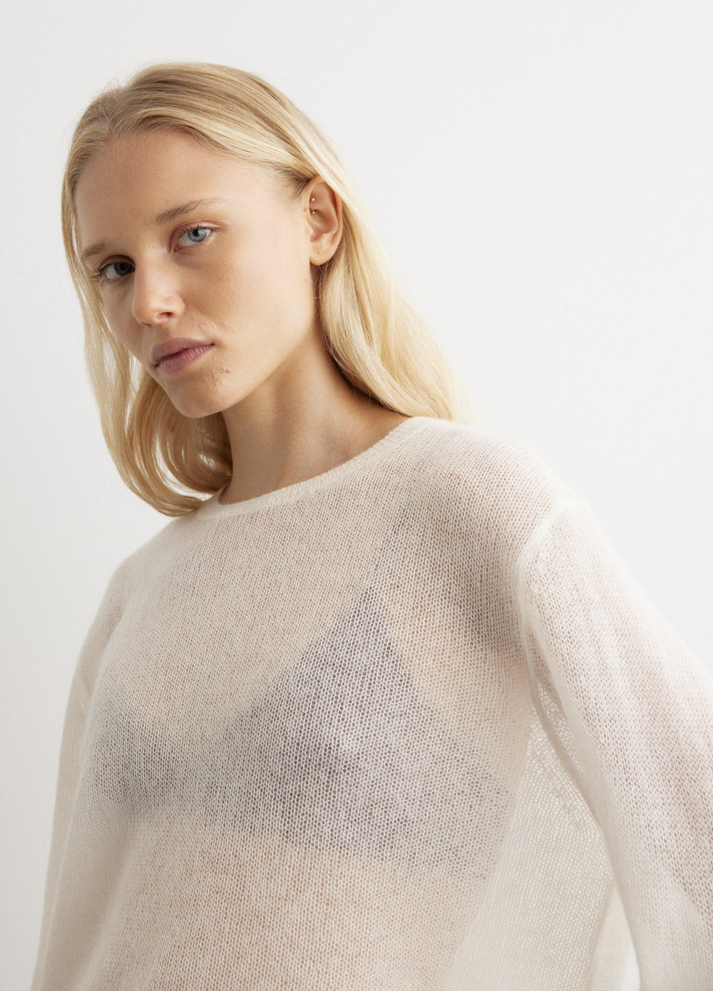 Superfine Mohair Cropped Knit