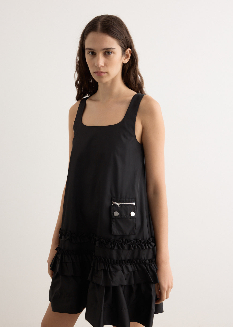 Duchesse Nylon U-Neck Mini Dress