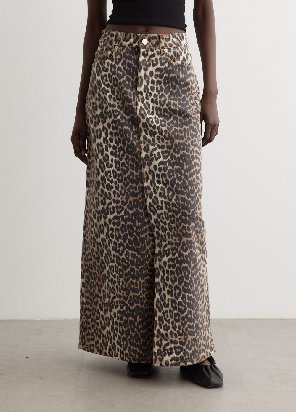 Back Centre Slit Maxi Skirt With Print