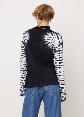Streak Dye Raised Neck T-Shirt