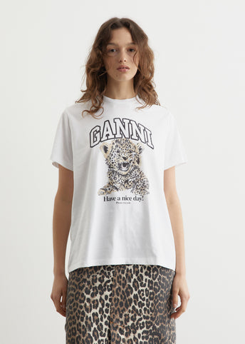 Basic Jersey Leopard Relaxed T-Shirt