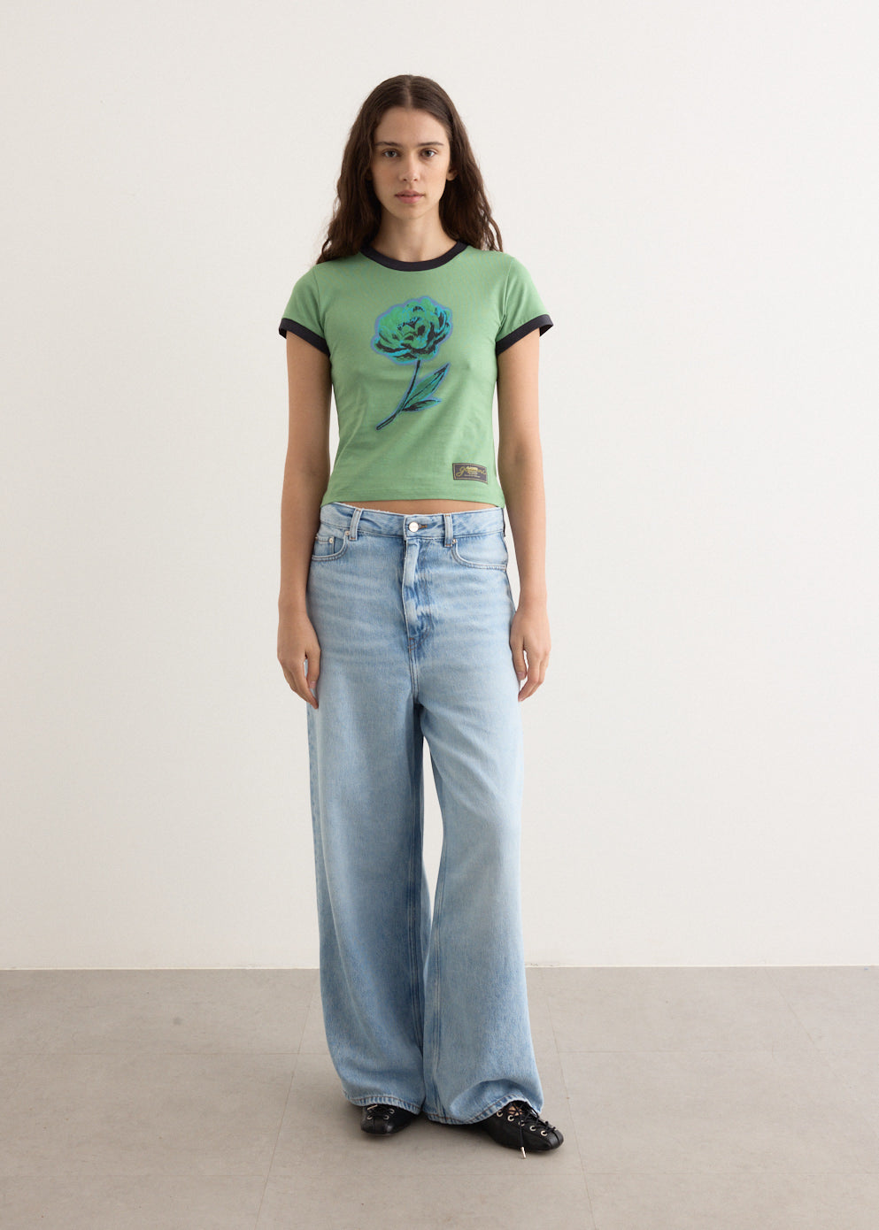 Basic Cotton Jersey Peony Baby Fit T-Shirt