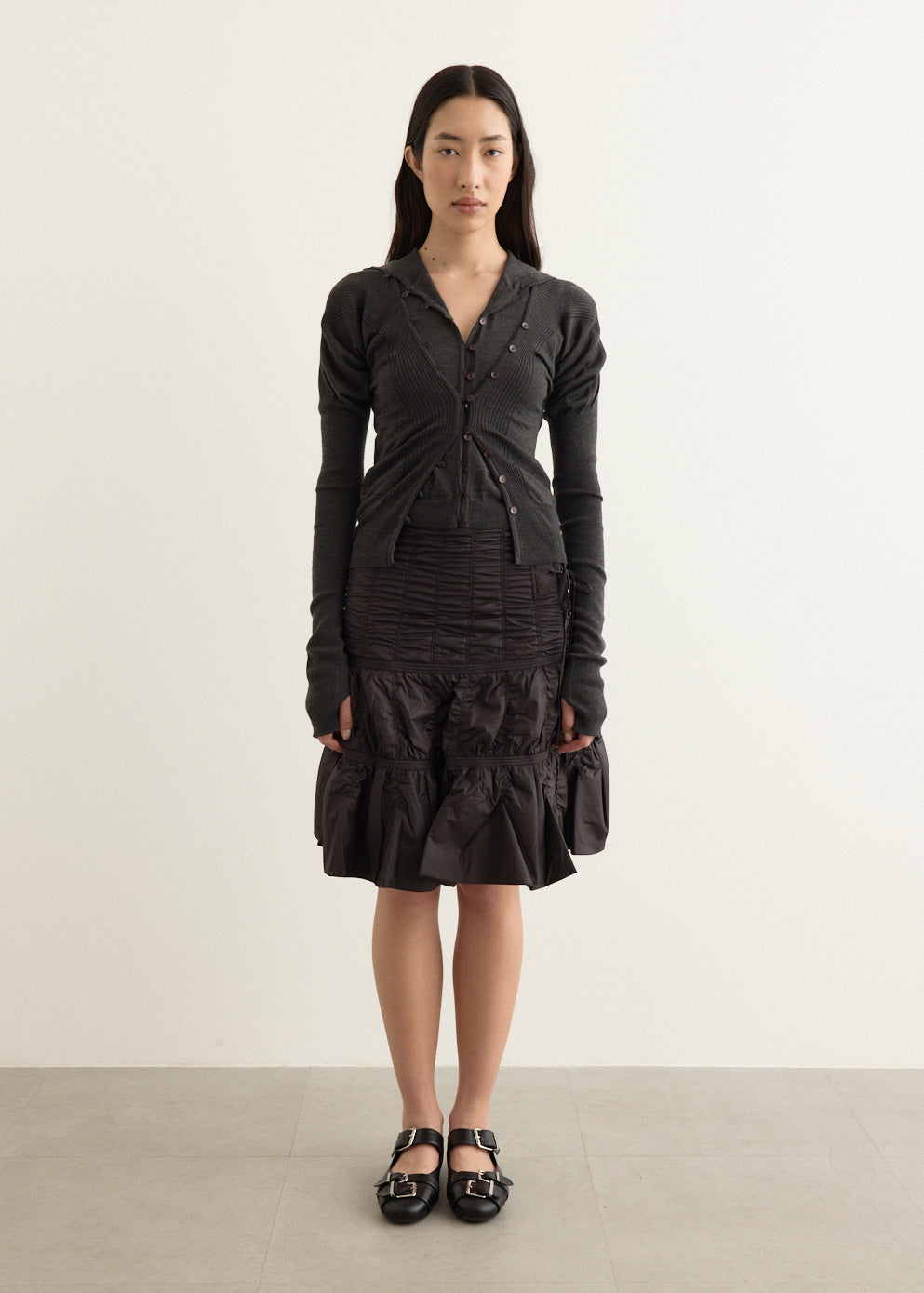 Layered Fitted Knit Cardigan