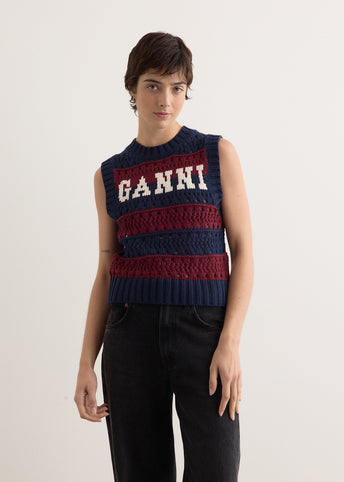 Cotton Mix Striped Vest