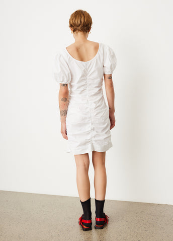 Gathered U-Neck Mini Dress