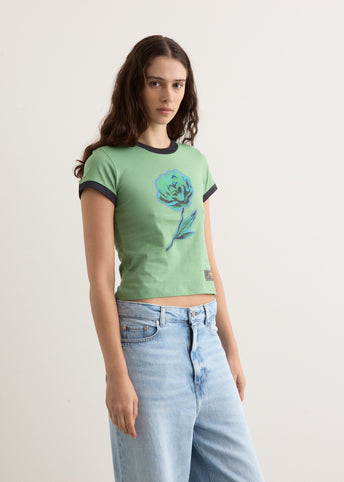 Basic Cotton Jersey Peony Baby Fit T-Shirt
