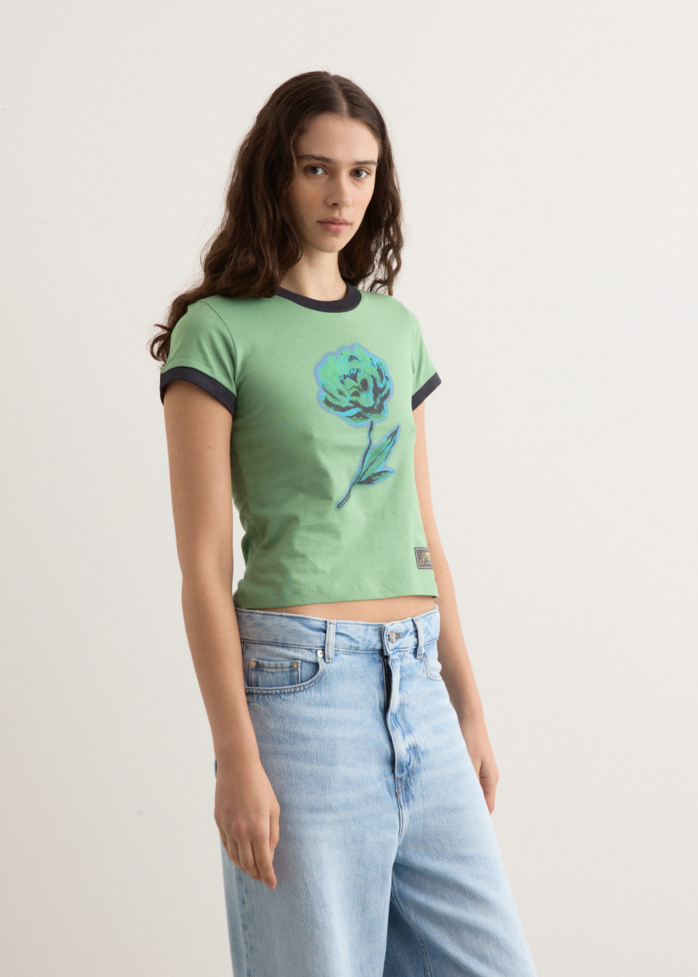 Basic Cotton Jersey Peony Baby Fit T-Shirt