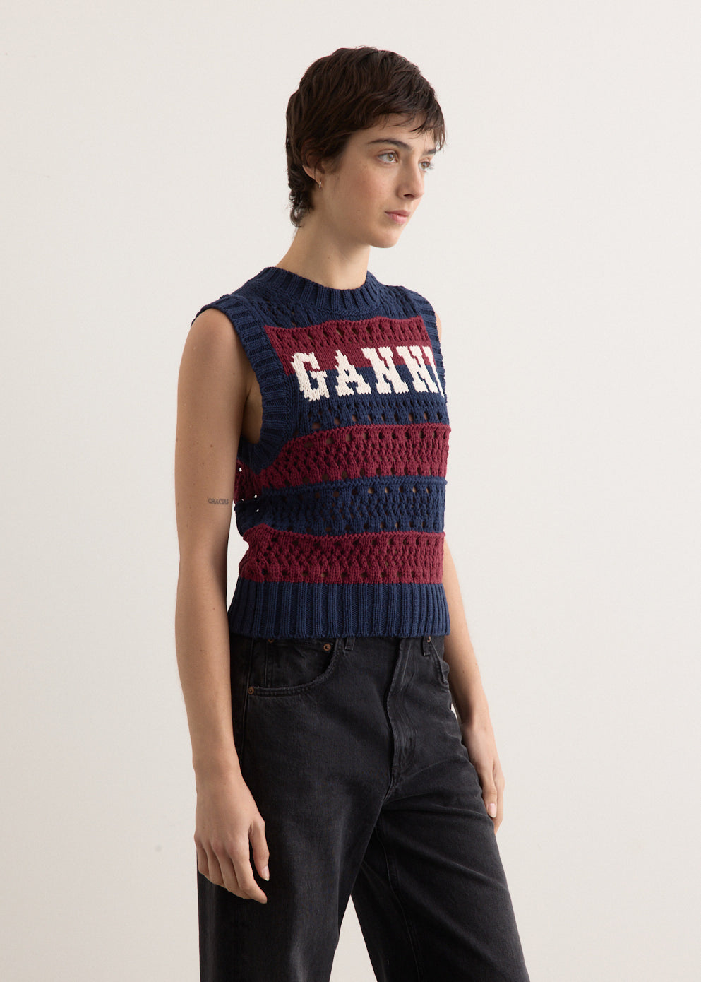 トップス W&lt archive wave designed knit vest FUTURE.PUMA.ARCHIVE Relaxed Graphic Knitted Vest Unisex