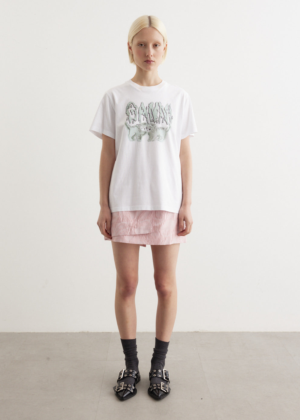 Textured Cloque Mini Skirt