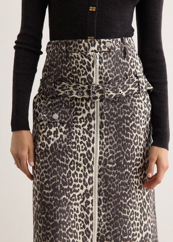 Cotton Tweed Midi Skirt