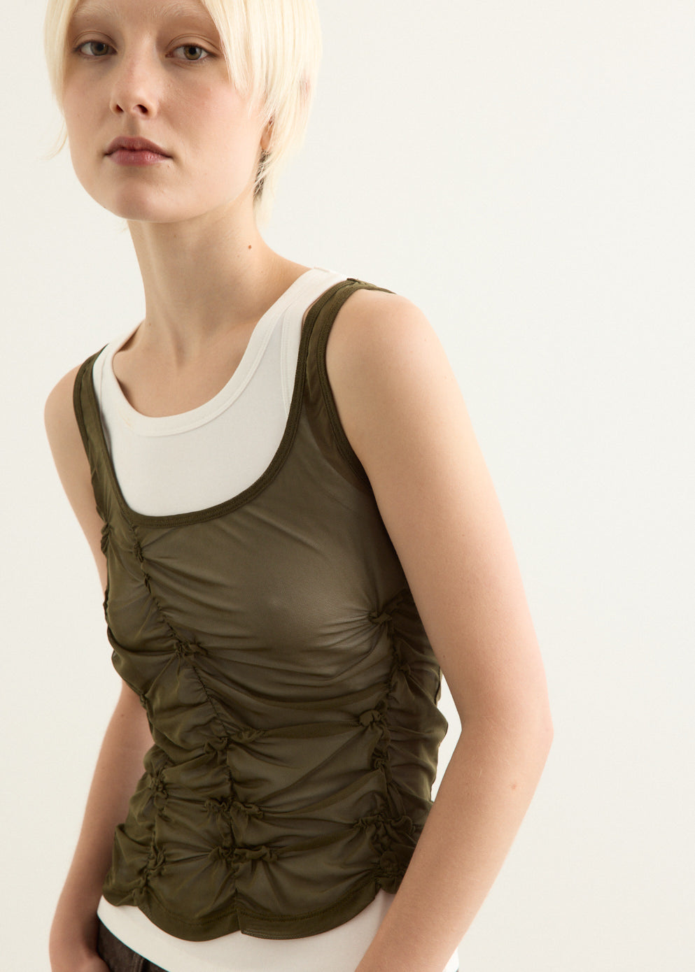 Horizon Double Layer Ruched Tank