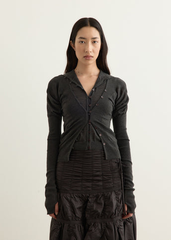 Layered Fitted Knit Cardigan