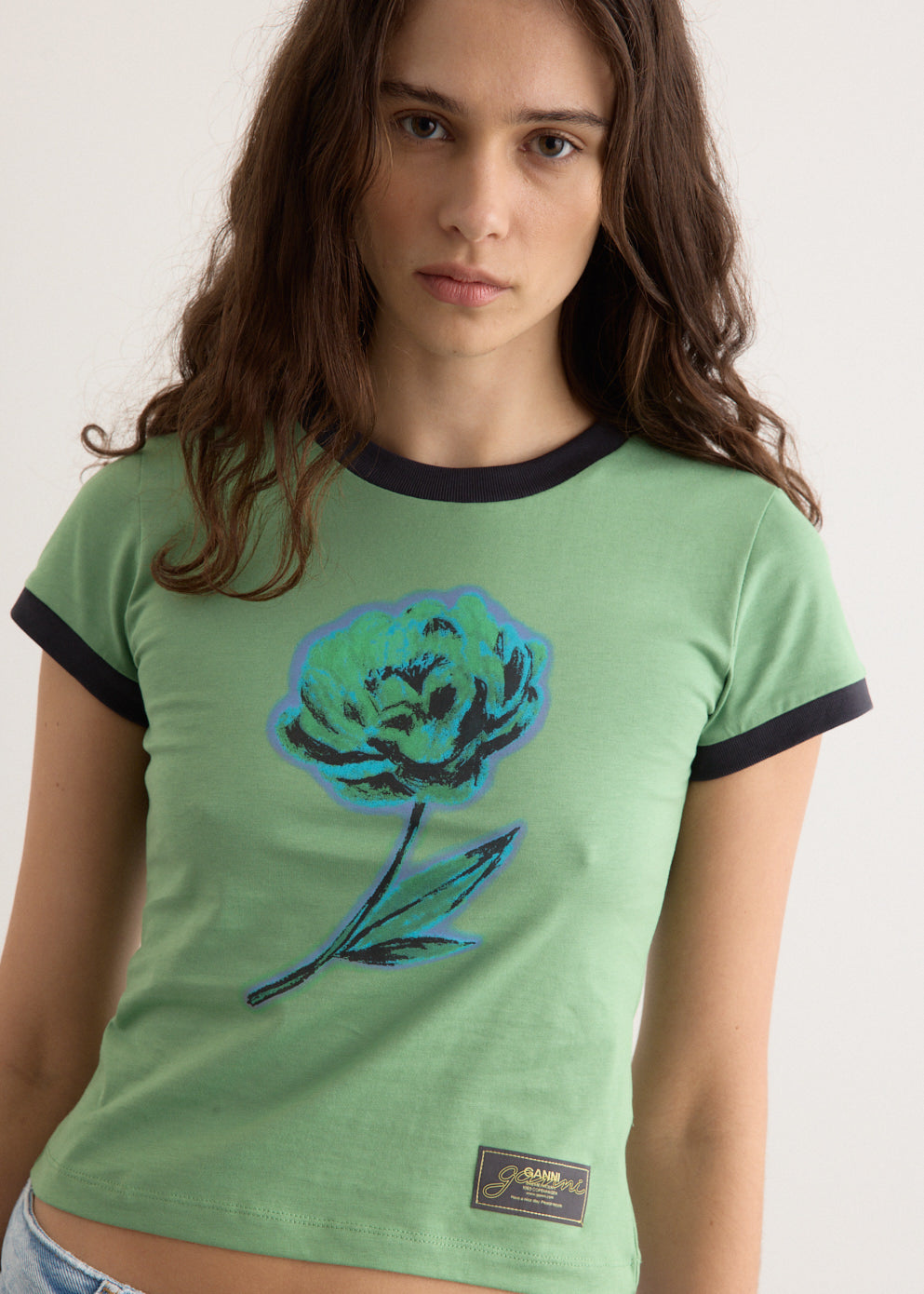 Basic Cotton Jersey Peony Baby Fit T-Shirt