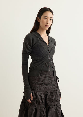Layered Fitted Knit Cardigan