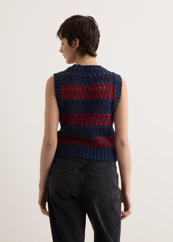Cotton Mix Striped Vest