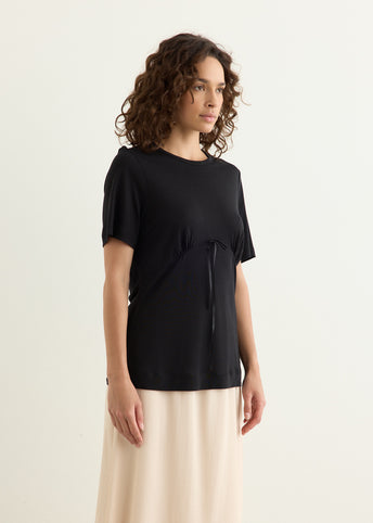 Gathered Bust Bow T-Shirt