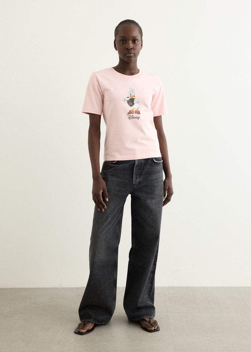 Tシャツ(半袖/袖なし) Disney Daisy Duck Print Jersey T-Shirt Amazon | ディズニー デイジーダック ビッグフェイス Tシャツ | T