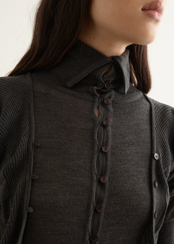 Layered Fitted Knit Cardigan
