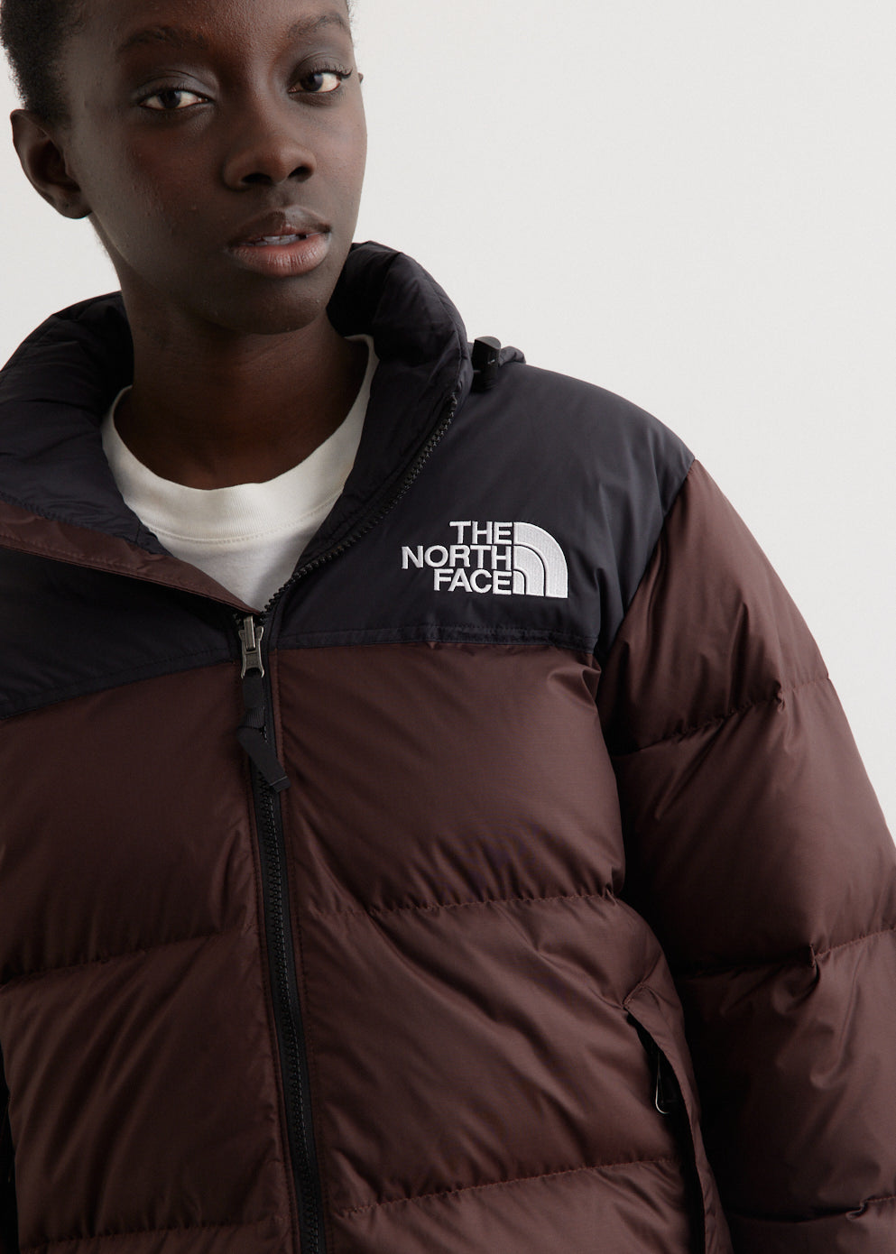 Aesthetic Brown North Face Coats The North Face Nuptse Belted Long