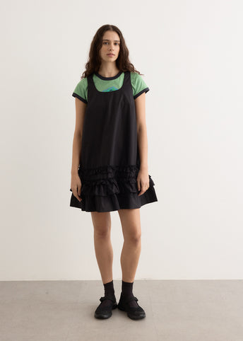 Cotton Poplin U-Neck Mini Dress