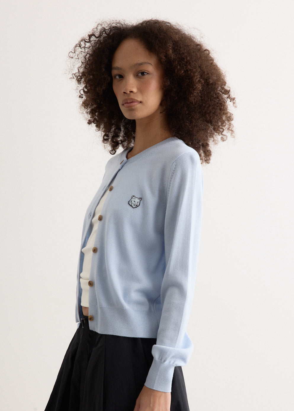 トップス FOX HEAD PATCH ADJUSTED CARDIGAN Maison Kitsuné - Fox Head Patch Adjusted R-Neck Cardigan | HBX