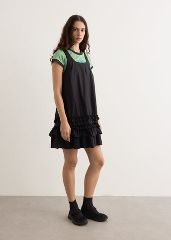 Cotton Poplin U-Neck Mini Dress