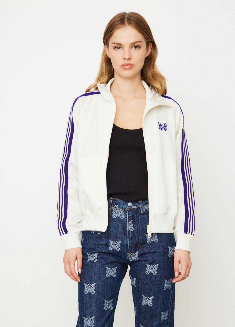 【Needles】 Track Jacket Poly Smooth Ice White Needles Poly Smooth Track Jacket In Ice White | ModeSens