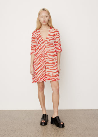 Georgette V-Neck Mini Dress