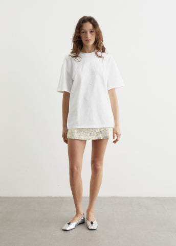 Metallic Cloque Elasticated Mini Skirt