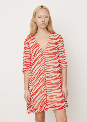 Georgette V-Neck Mini Dress