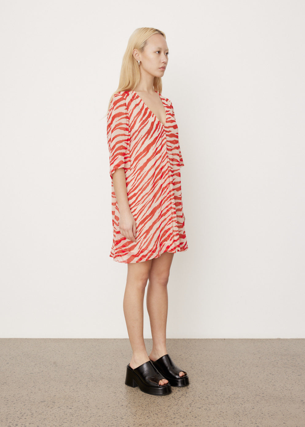 Georgette V-Neck Mini Dress