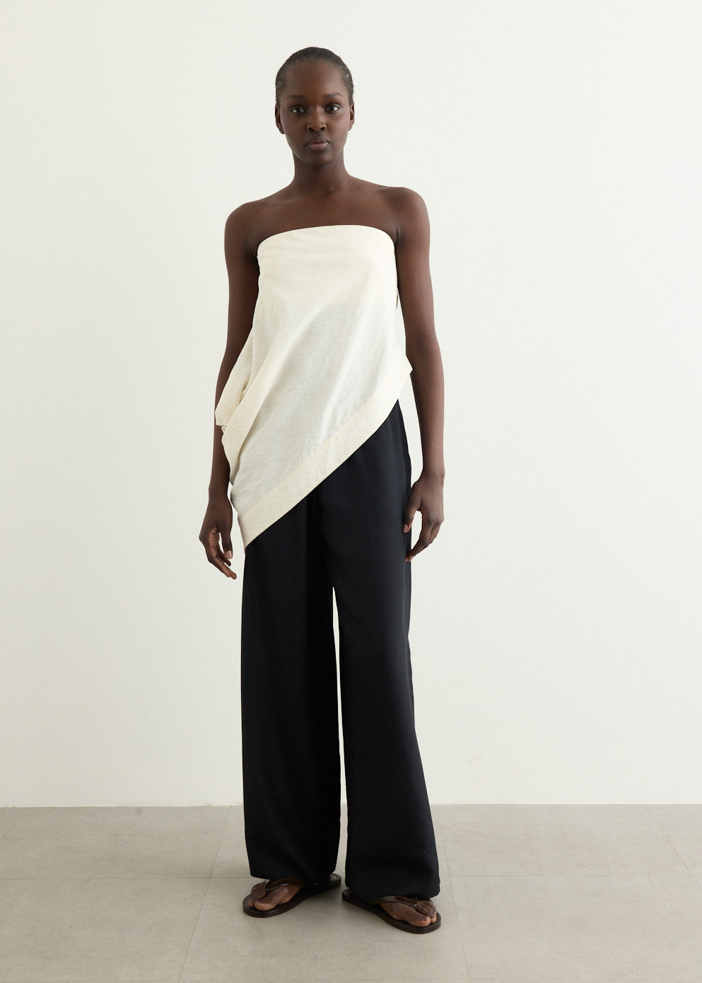 Silk Grid Relaxed Pants
