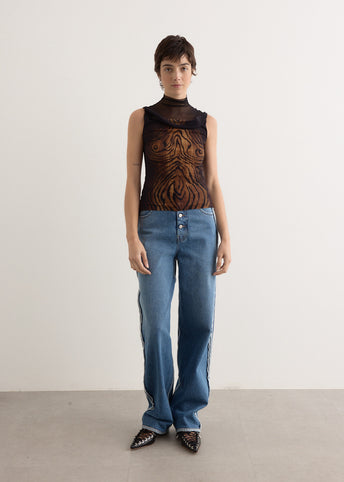 トップス Jean Paul GAULTIER Mesh Tank Top Jean Paul Gaultier Printed 