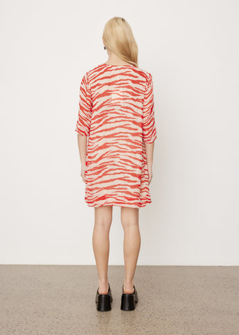 Georgette V-Neck Mini Dress