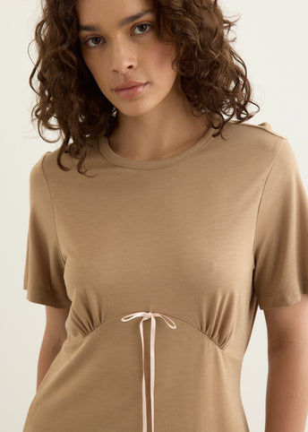 Gathered Bust Bow T-Shirt