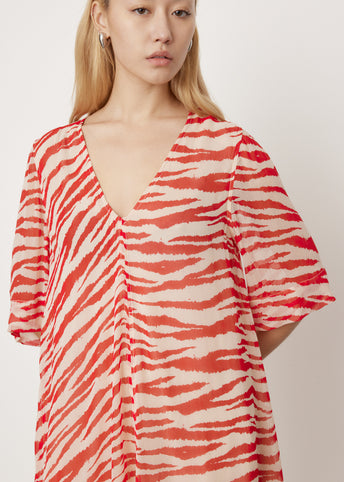 Georgette V-Neck Mini Dress