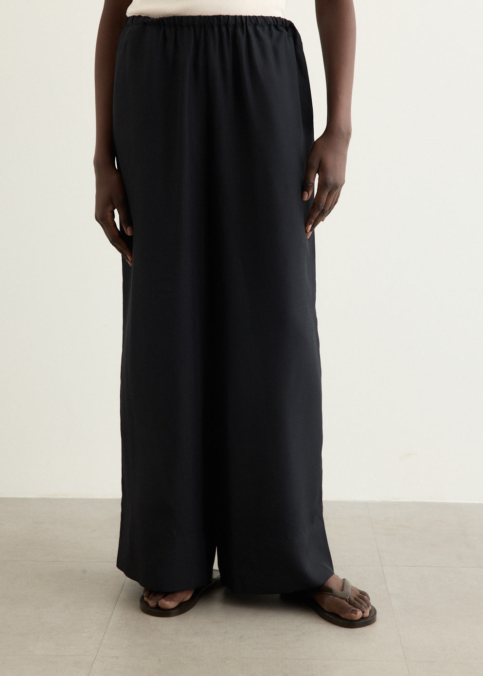 Silk Grid Relaxed Pants