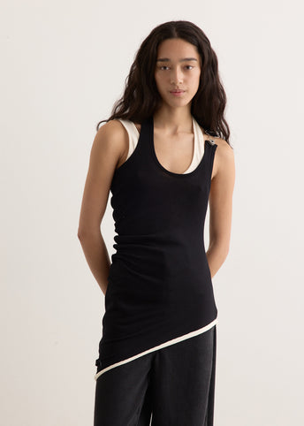 Ribbed Twisted Double Layer Tank Top